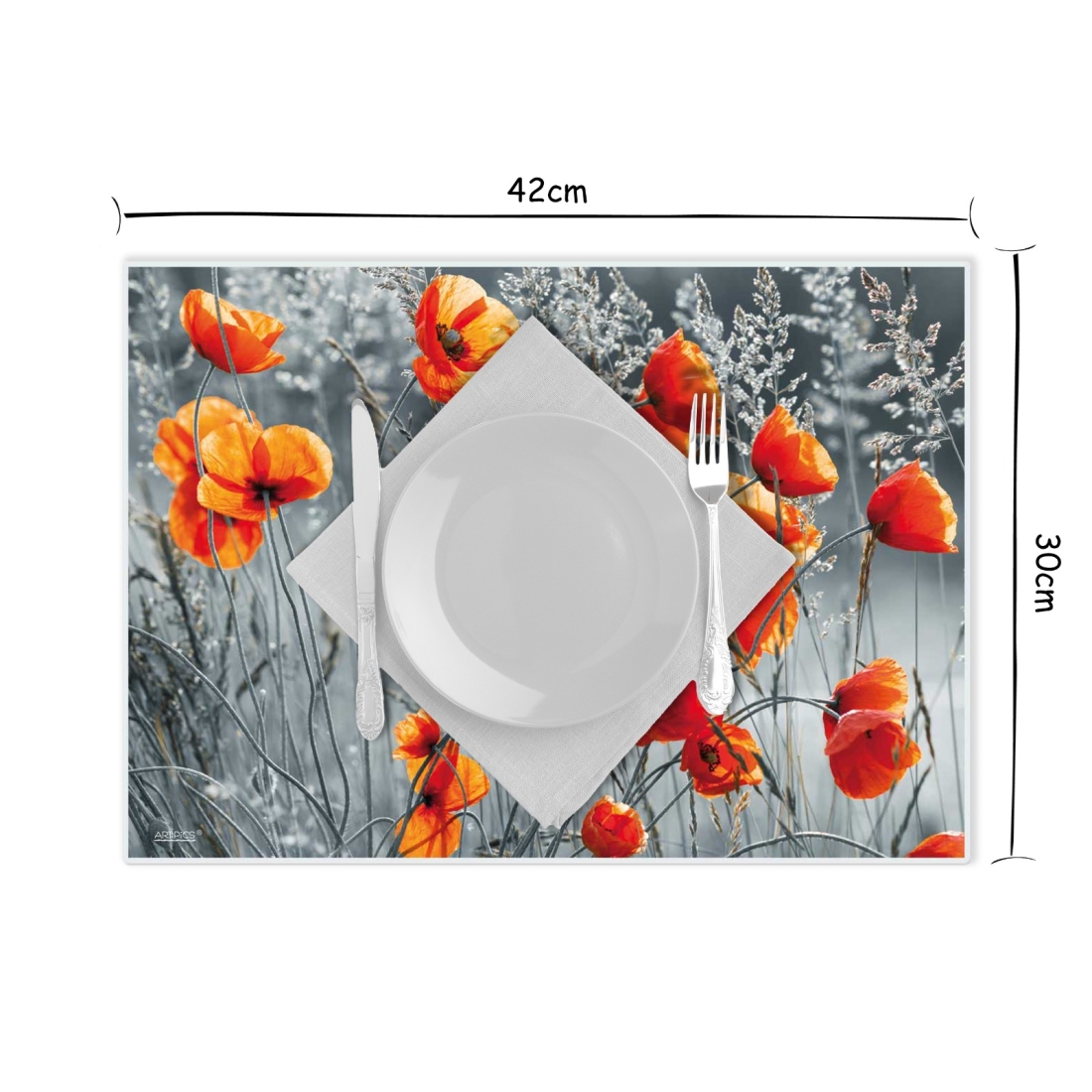 Tischset Platzset abwaschbar Red Poppies von ARTIPICS